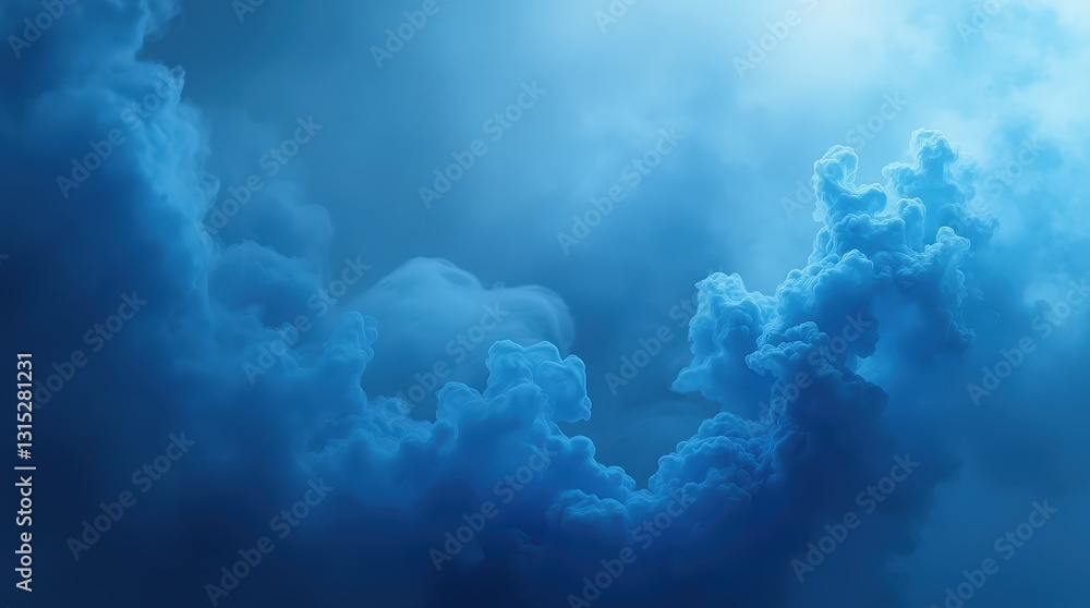 Fototapeta premium Image features dramatic smoke textures with a white background