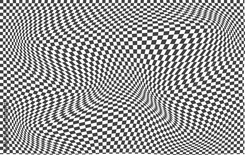 Black and white checkerboard pattern background. Classic checkered race flag car finish line or start line. Flat vector illustration isolated on white background.