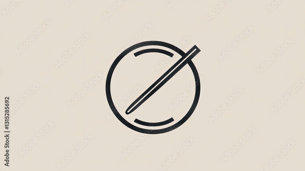 Minimalist line art illustration of chopsticks on a plate. Minimalist line art illustration of chopsticks on a plate.