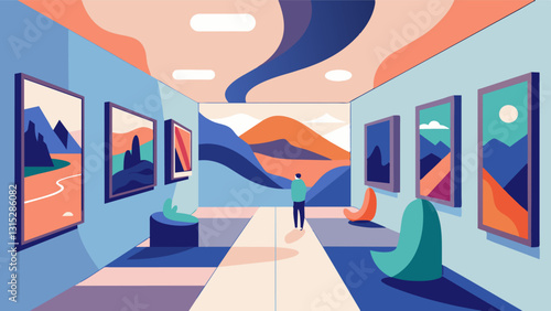 Delicate watercolor landscapes striking abstract creations and thoughtprovoking photographs are just a few of the unique pieces on display at the gallerys opening night.. Vector illustration