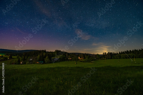 Aurora borealis in ski areal sevrerak