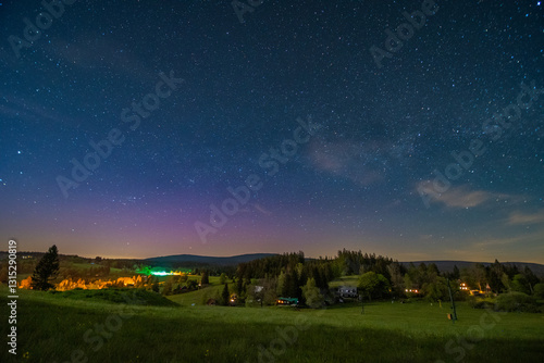 Aurora borealis in ski areal sevrerak