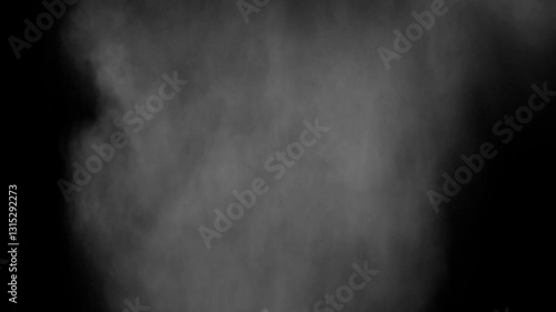 A dense heavy blizzard snowstorm VFX insert in slow-motion on black screen. Black screen Christmas snowstorm. Particles swirling moved by wind. Snow is moving through space. Snowstorm on black.