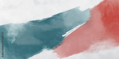 Elegant Watercolor Brushstrokes Texture with Teal and Coral Hues