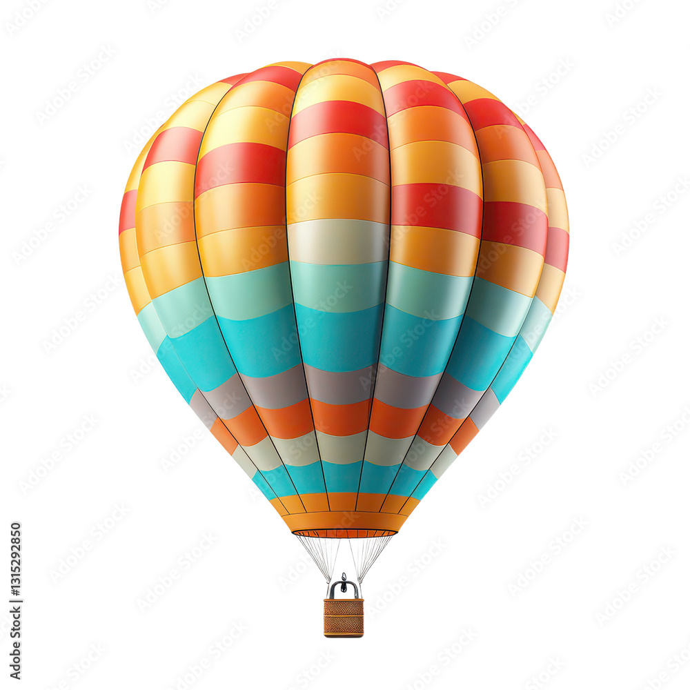 Fototapeta premium Hot Air Balloon Isolated on Transparent Background, PNG