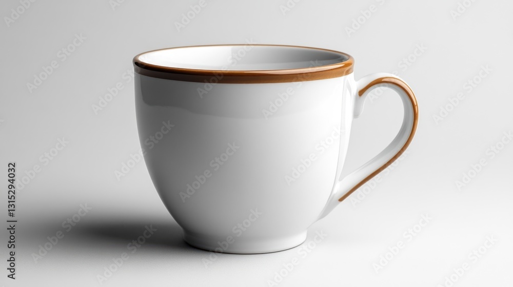 Fototapeta premium Empty white coffee cup on plain background