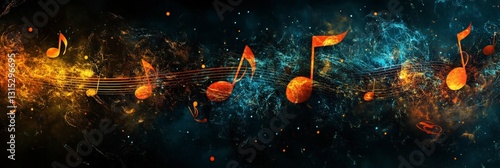 Vivid musical journey of fiery and azure notes