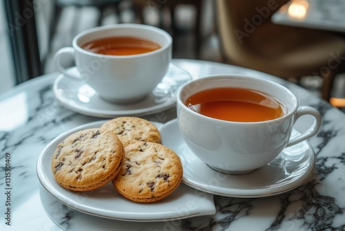 Afternoon Tea: Delightful Cookies & Warm Tea Cups