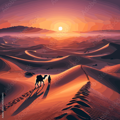 sunset in the sahara