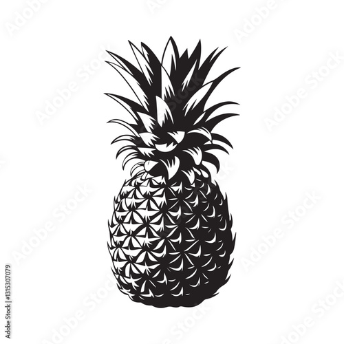 Pineapple silhouette vector illustration