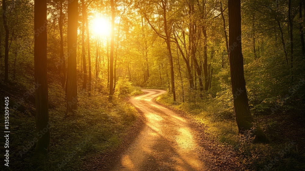 Obraz premium Generic Winding Forest View Through Details Filtering