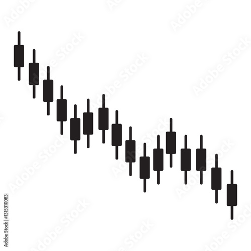 Candlestick Chart Pattern Analysis Showing Bearish Trend For Stock Market