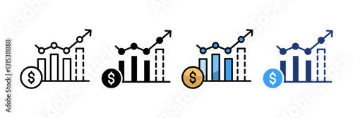 Revenue Forecast  Icon Set Multiple Style Collection