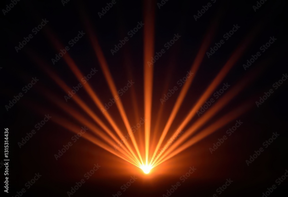 Obraz premium Eight sharp beams of light cut through the darkness, creating a dramatic night scene, image, show