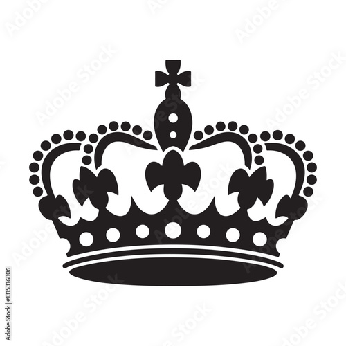Royal crown silhouette vector illustration
