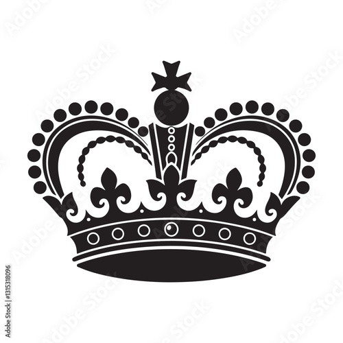 Royal crown silhouette vector illustration