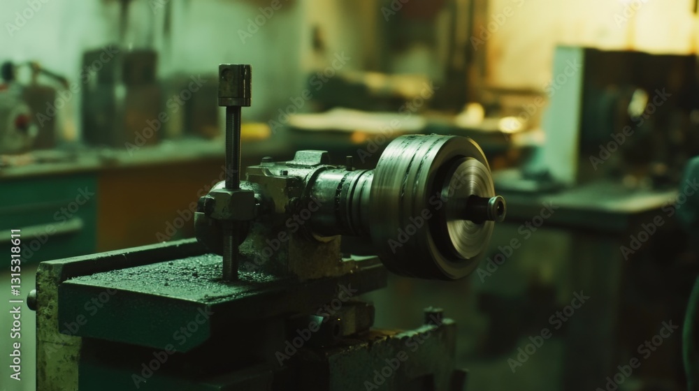 Fototapeta premium Old metalworking machine in a workshop.