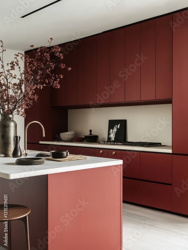 Modern kitchen showcasing a new minimalist kitchen island design