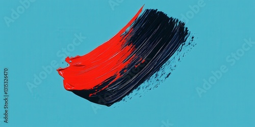 Dynamic paint strokes vibrant color contrast against serene aquamarine