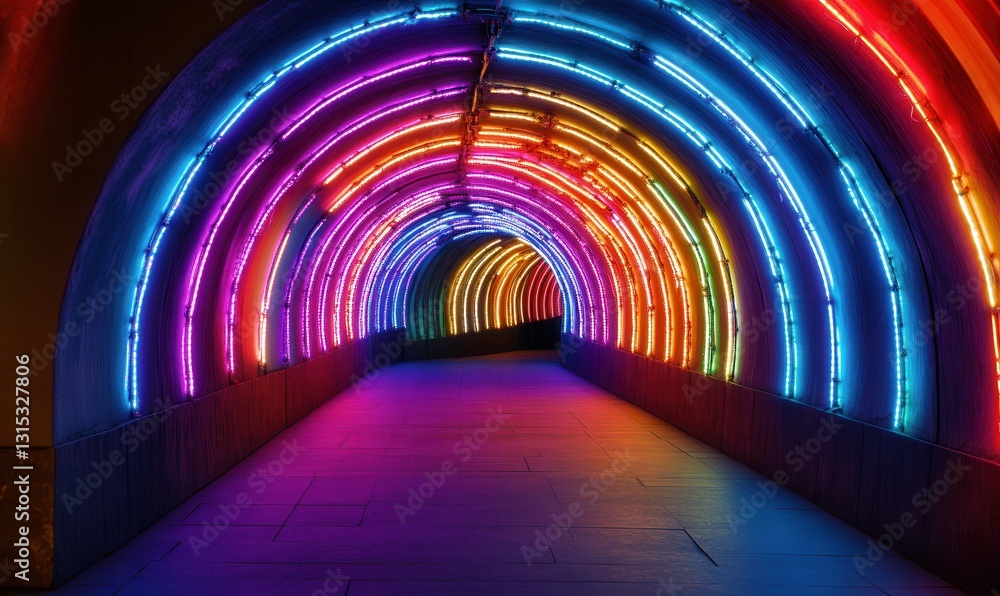 Fototapeta premium Neon Lights Tunnel