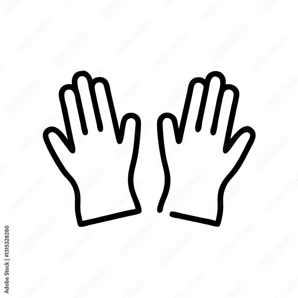 Pair of gloves symbol in black outline Pair of gloves symbol in black outline