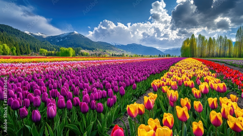 Fototapeta premium Beautiful tulip flower in Spring.