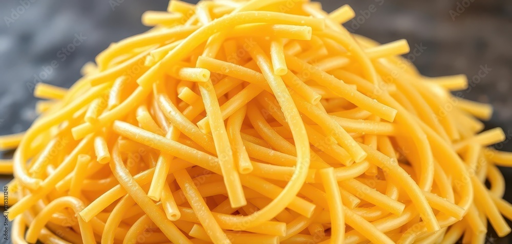 A mound of uncooked tubular pasta, ready for cooking, macaroni, kitchen