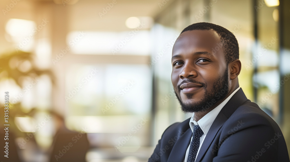 Confident African Businessman in a Modern Office Confident African Businessman in a Modern Office