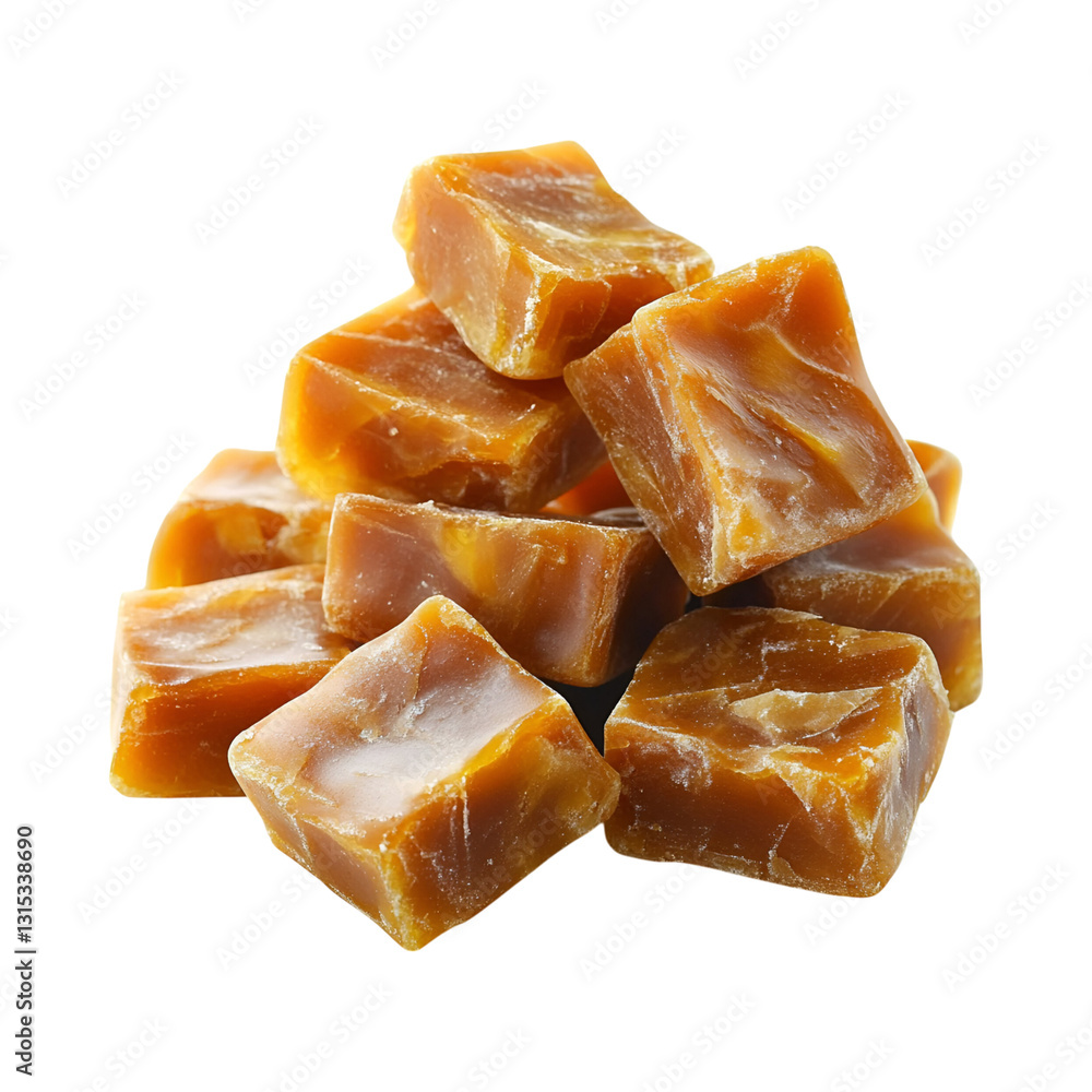 Maple Caramel Chews Isolated on Transparent Background Maple Caramel Chews Isolated on Transparent Background