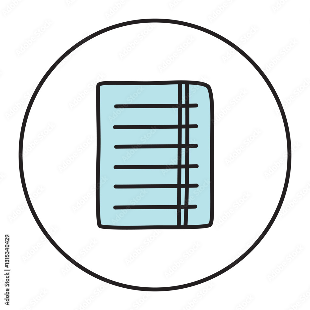 Doodle Paper Piece icon hand drawn with thin line in minimalistic style and colored. Vector illustration isolated on white background Doodle Paper Piece icon hand drawn with thin line in minimalistic style and colored. Vector illustration isolated on white background