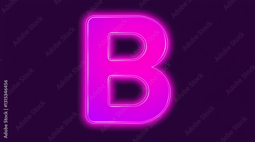 Neon Pink Letter B: Vibrant, glowing pink letter B in neon style, isolated on a dark background. Perfect for design projects needing a bold, modern feel. Neon Pink Letter B: Vibrant, glowing pink letter B in neon style, isolated on a dark background. Perfect for design projects needing a bold, modern feel.