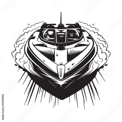Speed Boat silhouette vector illustration