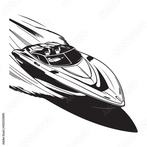 Speed Boat silhouette vector illustration