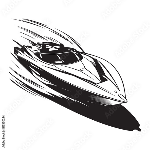 Speed Boat silhouette vector illustration