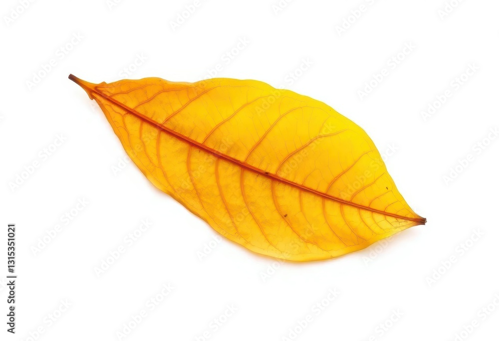 Obraz premium Single, wilted leaf isolated on pure white backdrop, studio, background