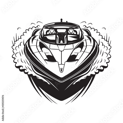 Speed Boat silhouette vector illustration