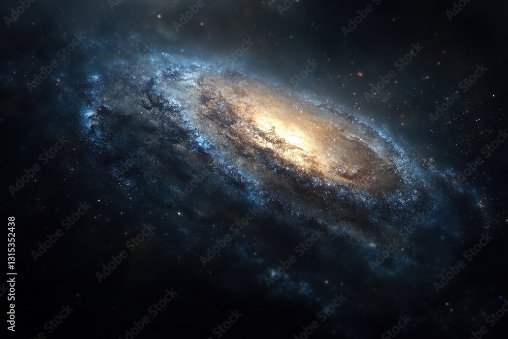 Fototapeta premium Vibrant spiral galaxy glowing in the vastness of outer space