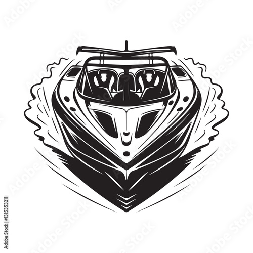 Speed Boat silhouette vector illustration