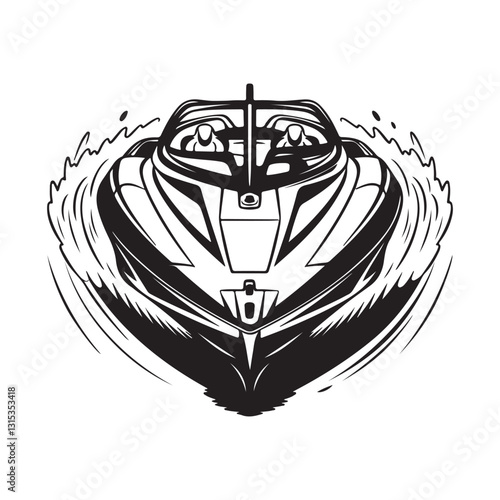 Speed Boat silhouette vector illustration