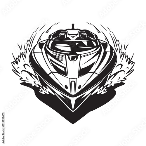 Speed Boat silhouette vector illustration