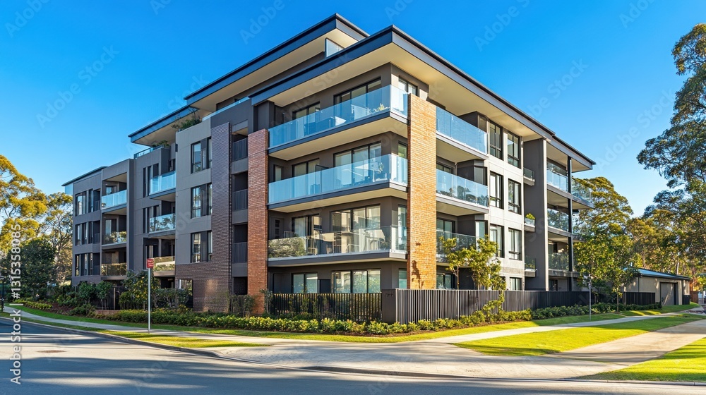 Luxury Apartments: Modern Architecture in Suburban Setting