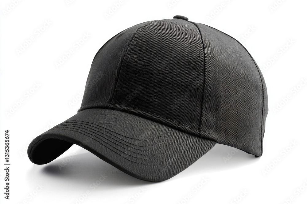 Minimalist Black Cap: Four Views of a Styled Baseball Hat on a Clean White Background Minimalist Black Cap: Four Views of a Styled Baseball Hat on a Clean White Background