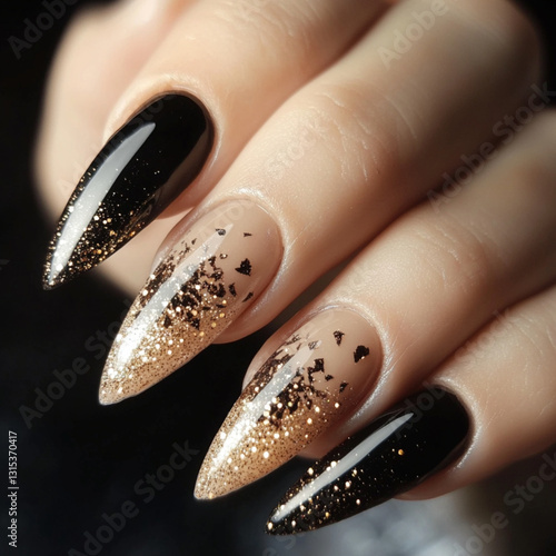 Delicate designer nails manicure 