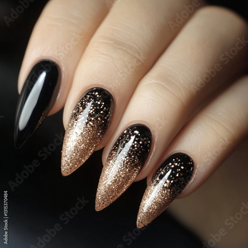 Delicate designer nails manicure 