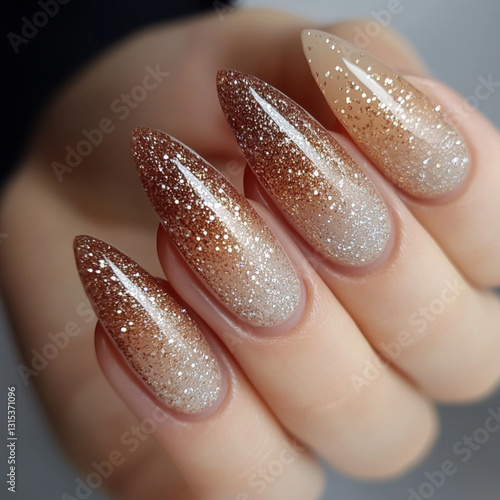 Delicate designer nails manicure