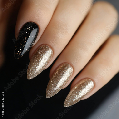 Delicate designer nails manicure