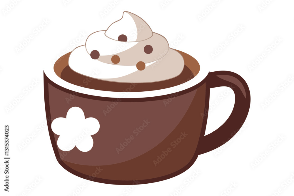 Hot Cocoa Mug Topped with Marshmallows and Whipped Cream Hot Cocoa Mug Topped with Marshmallows and Whipped Cream