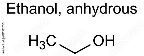 Chemical structure of ethanol, anhydrous, drug substance