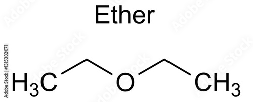Chemical structure of ether, drug substance