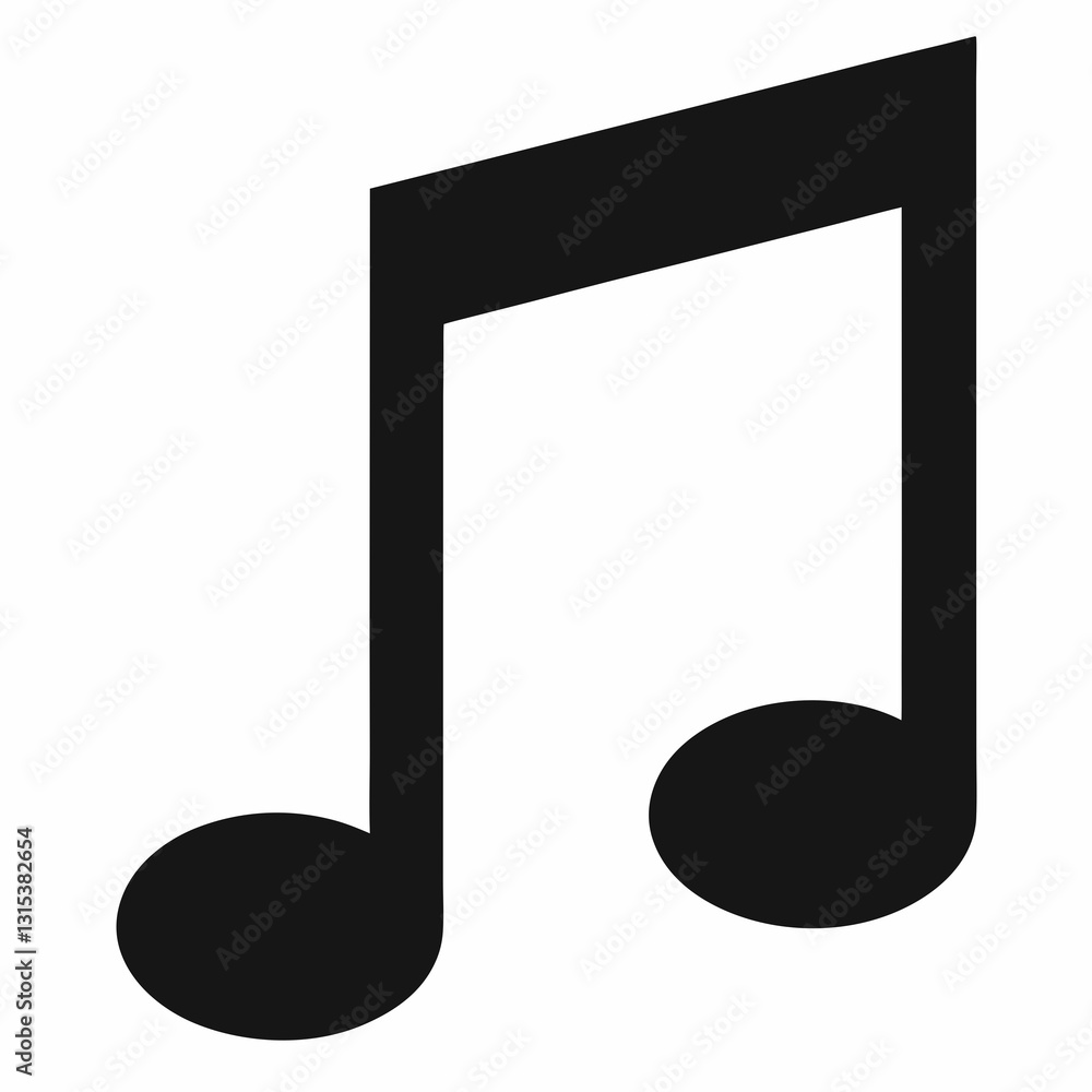 minimalistic black and white music note symbol, abstract line art minimalistic black and white music note symbol, abstract line art